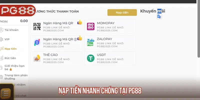 PG88 – Đăng Nhập PG88 Slot Và Nhận Thưởng Lớn! Chọn hình thức nạp tiền thích hợp trên màn hình PG88